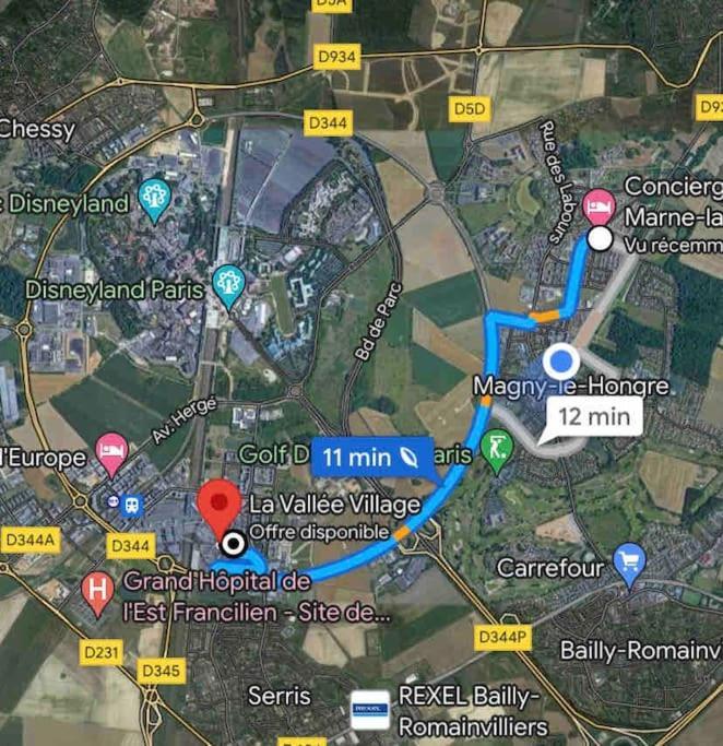Duplex Moderne 8Per&3Ch&10 Min Disney&Parking Free Magny-le-Hongre Bagian luar foto